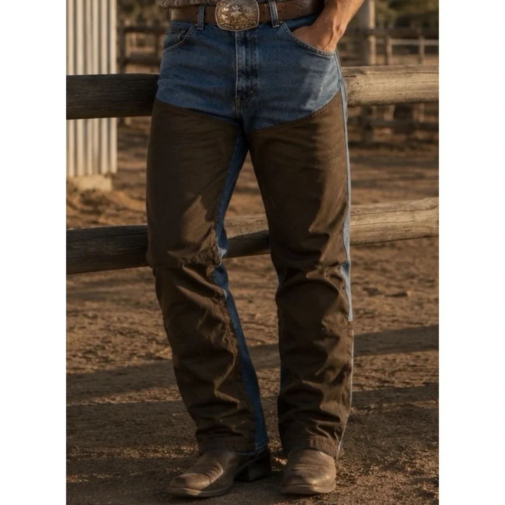 Wrangler Pro Gear Upland Canvas Brush Briar Pants Denim Blue Jeans Mens 34x30